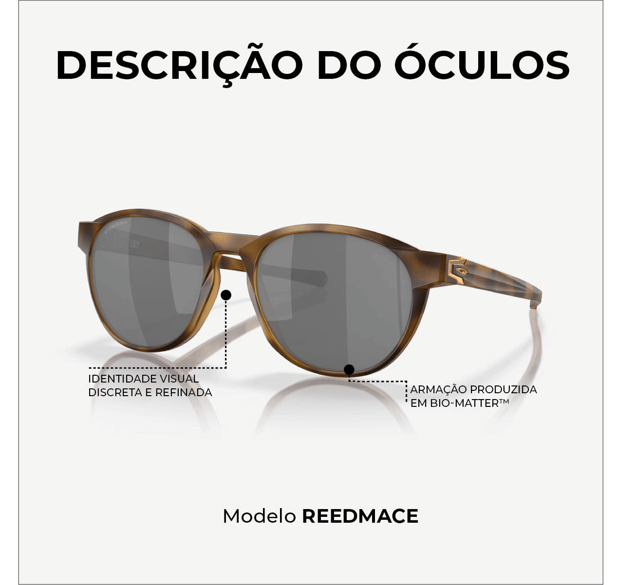 Óculos de Sol Oakley Reedmace Brown Tortoise Prizm Black