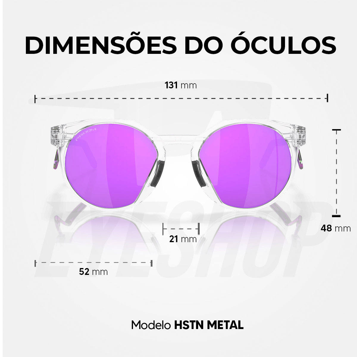 Óculos de Sol Oakley HSTN Metal Matte Clear Prizm Violet