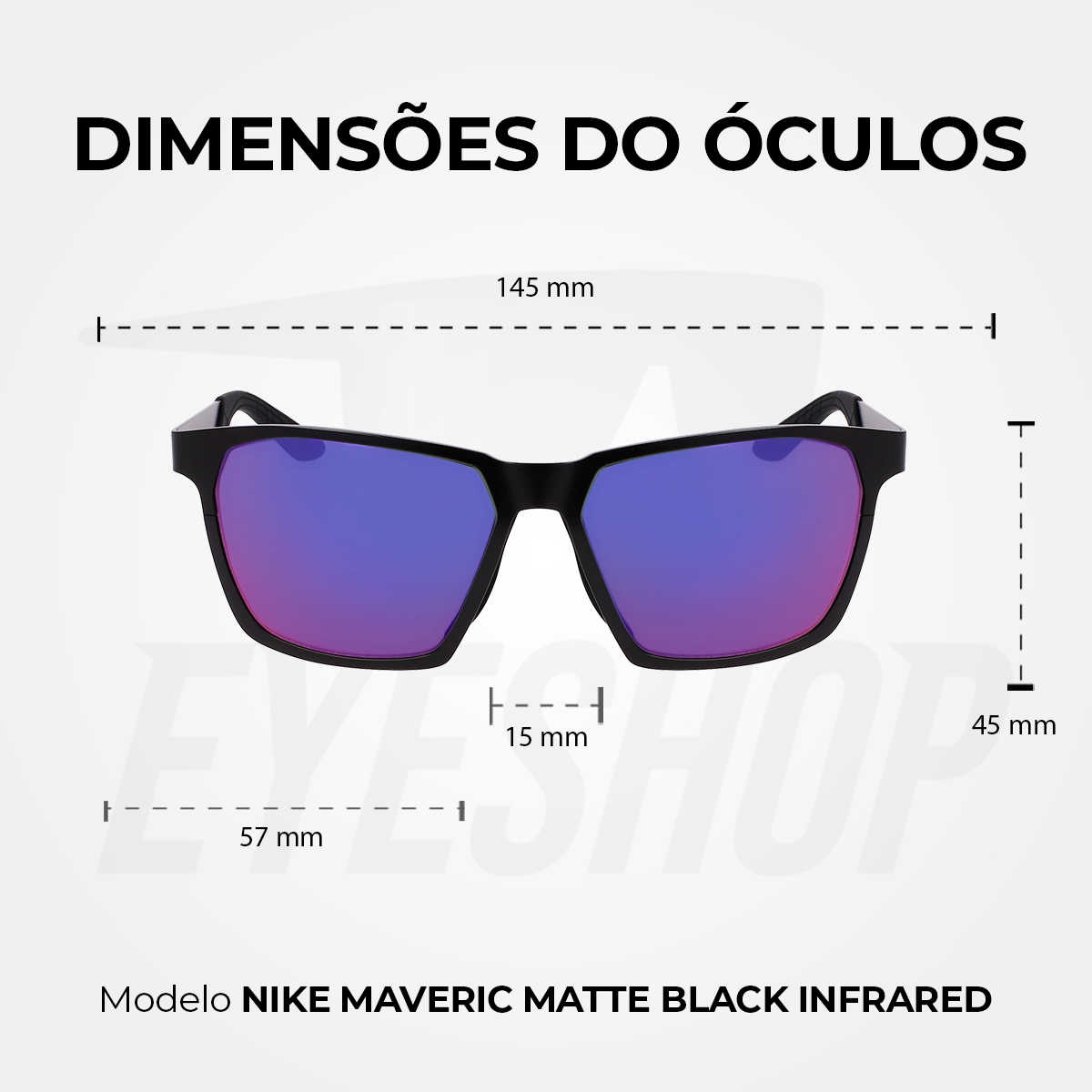 Óculos de Sol Nike Maverick Valor IF0963X Matte Black / Infrared Mirror