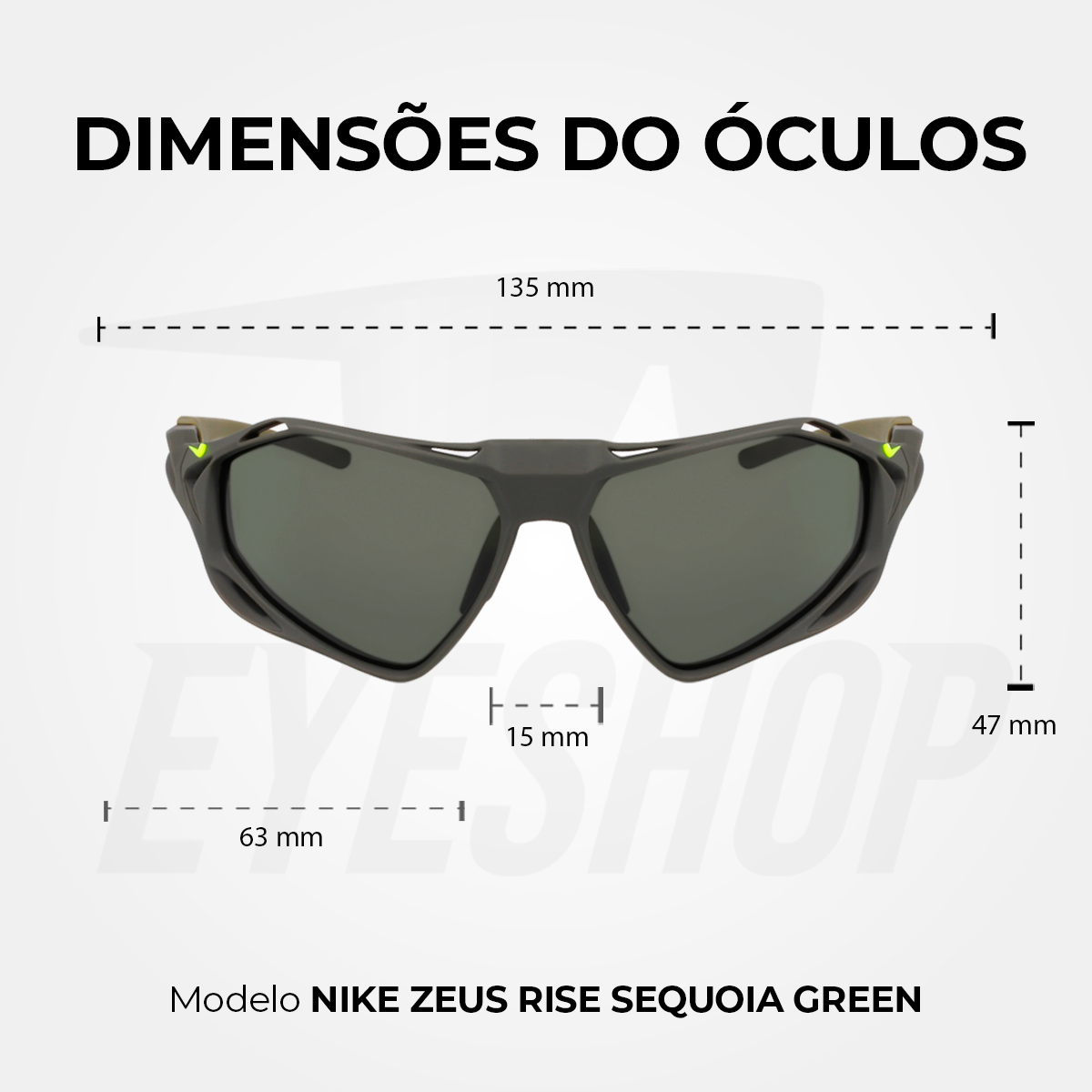 Óculos de Sol Nike Zeus Rise IF1120X Matte Sequoia / Green