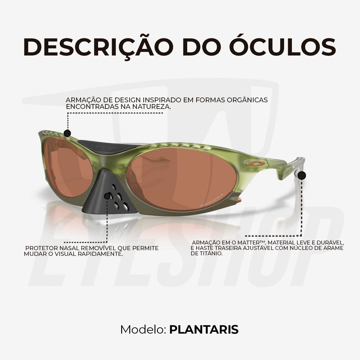 Óculos de Sol Oakley Plantaris Transparent Fern Tungsten