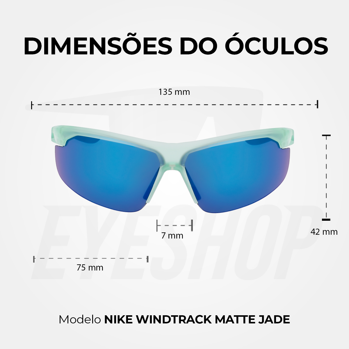 Óculos de Sol Nike Windtrack FV2398 Matte Jade Ice/Milky Blue Mirror