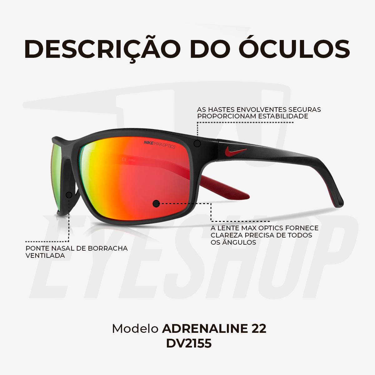 Óculos de Sol Nike Adrenaline 22 DV2155 Matte Black Red Mirror