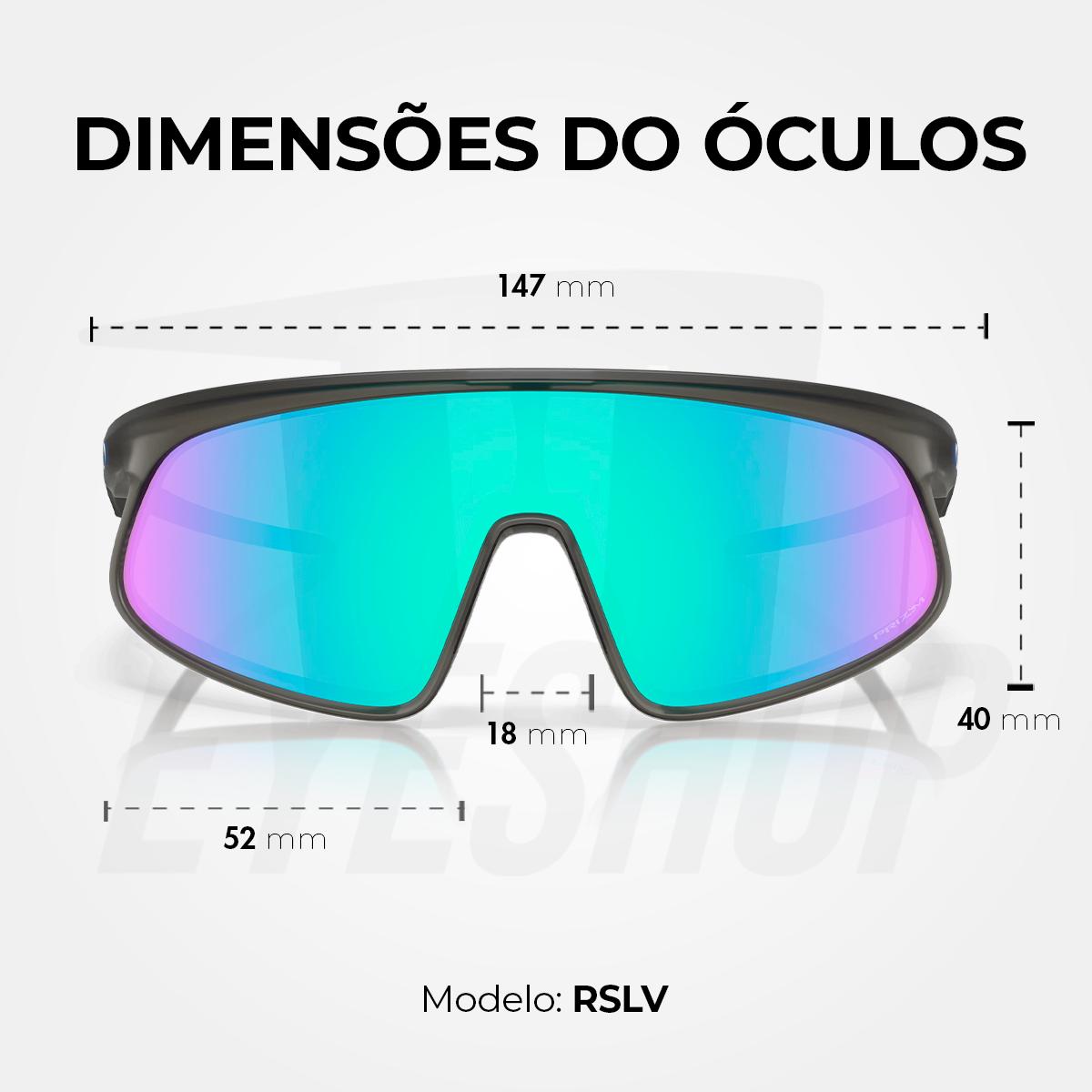 Óculos de Sol Oakley Rslv Matte Grey Smoke Prizm Sapphire