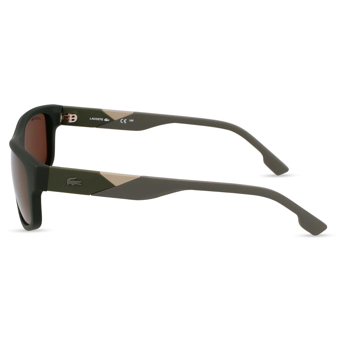 Óculos de Sol Lacoste 6042S Matte Khaki Brown Flash Gold