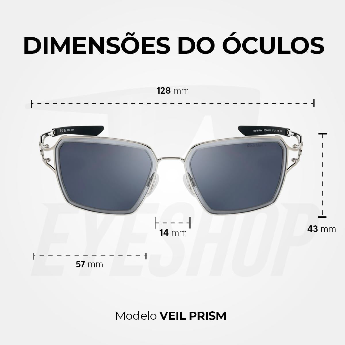 Óculos de Sol Nike Veil Prism EV24049 Silver Light Grey
