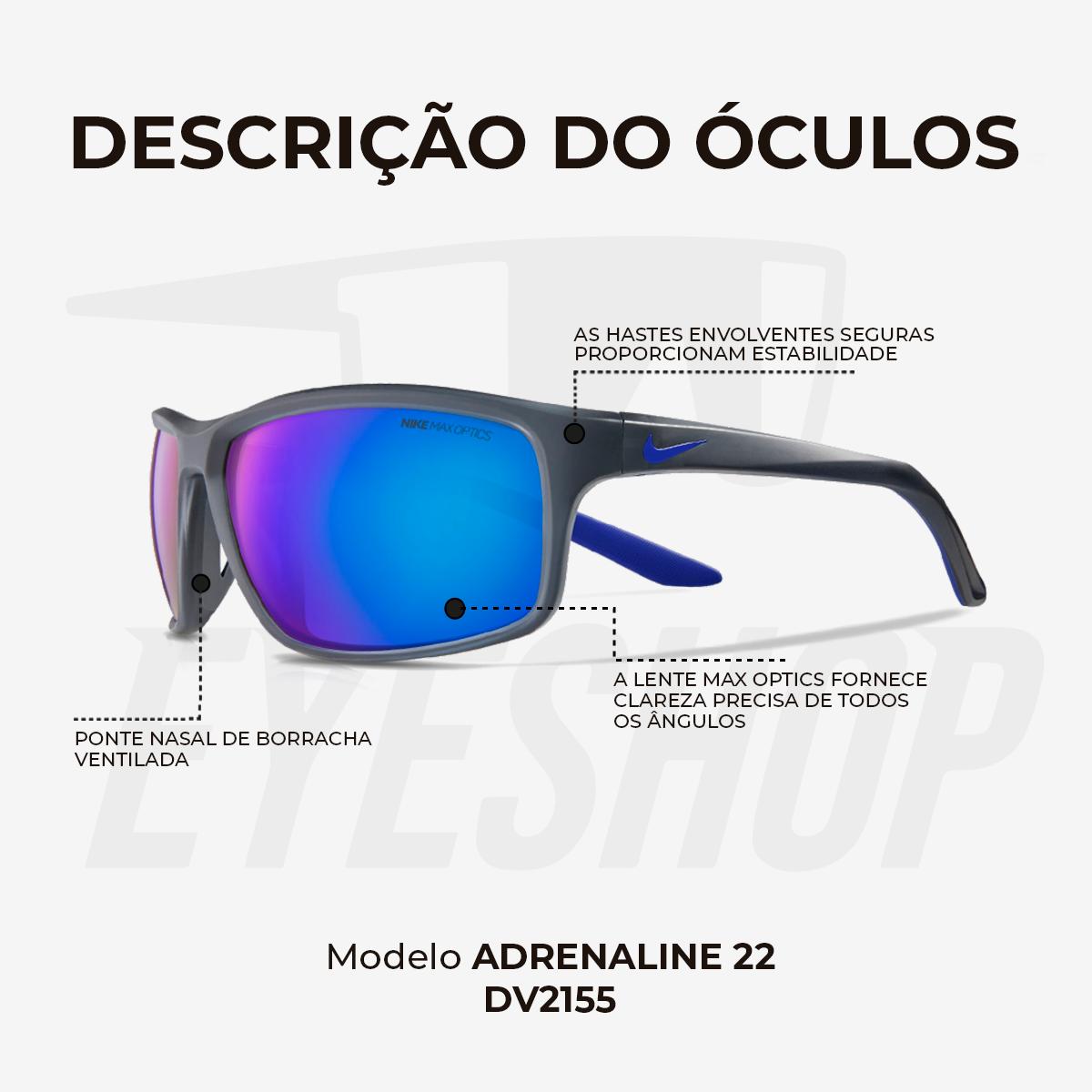 Óculos de Sol Nike Adrenaline 22 DV2155 Matte Dark Grey Blue Mirror