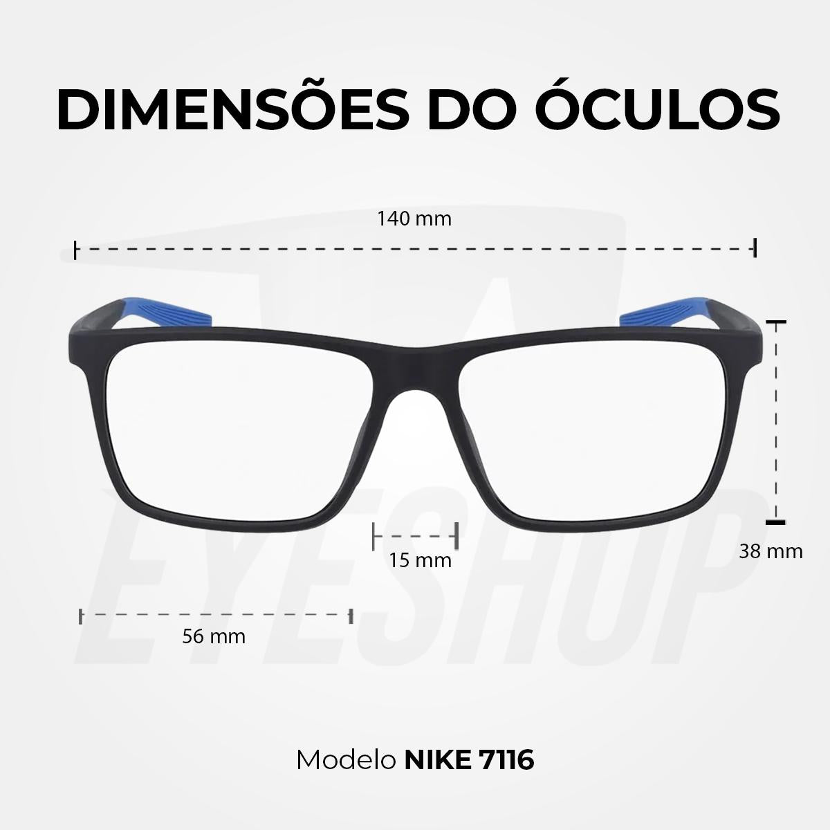 Óculos de Grau Nike 7116 Matte Gridiron/Pacific Blue
