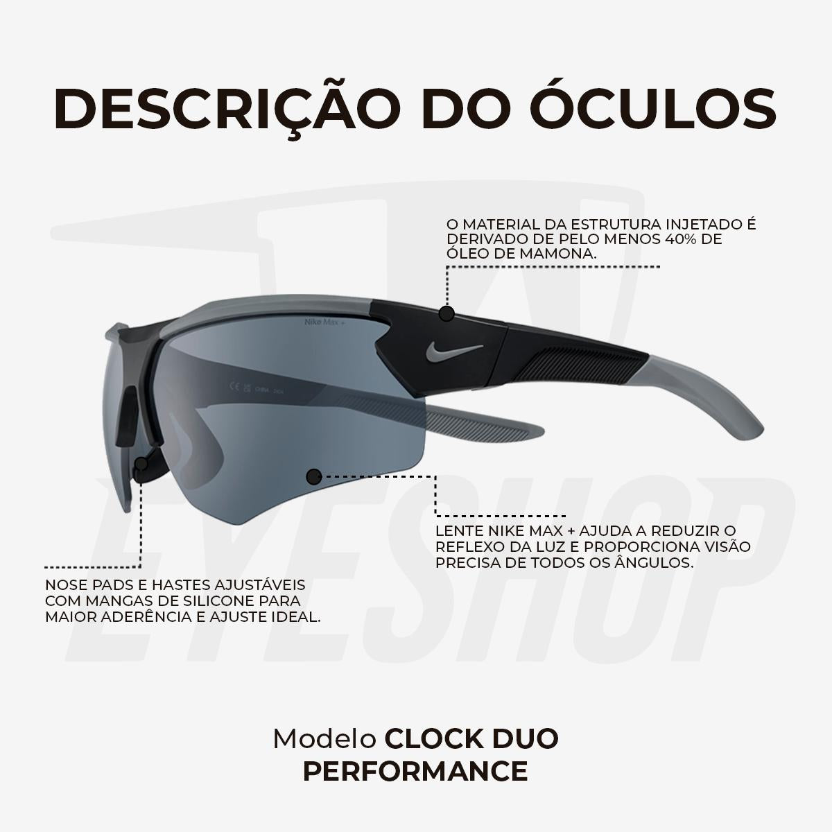 Óculos de Sol Nike Cloak DUO EV24036 Matte Grey Grey