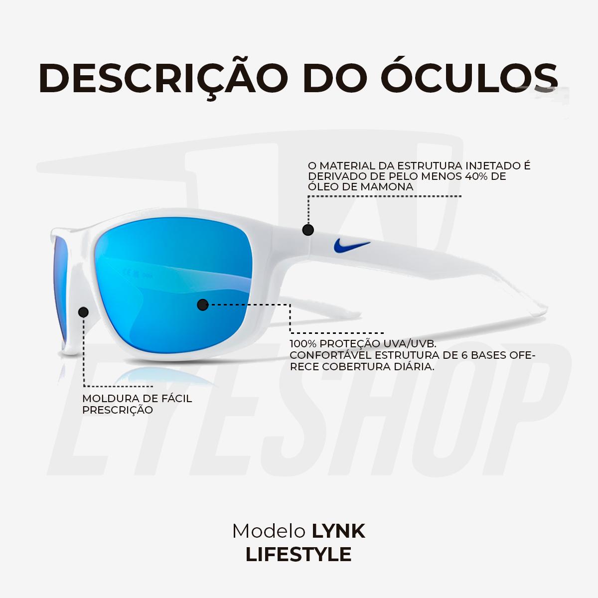 Óculos de Sol Nike Lynk FD1817 White Blue Mirror
