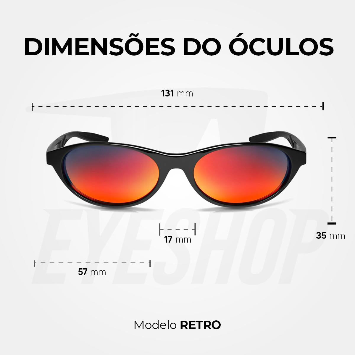 Óculos de Sol Nike Retro M DV6954 Black Red Mirror