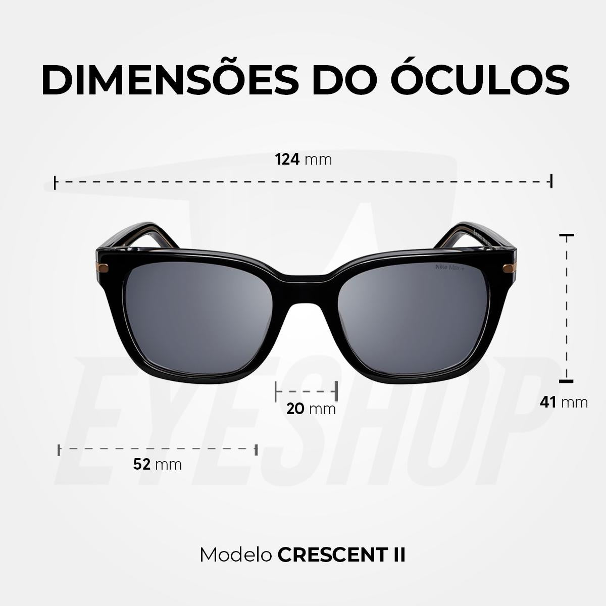 Óculos de Sol Nike Crescent II EV24018 Black Dark Grey
