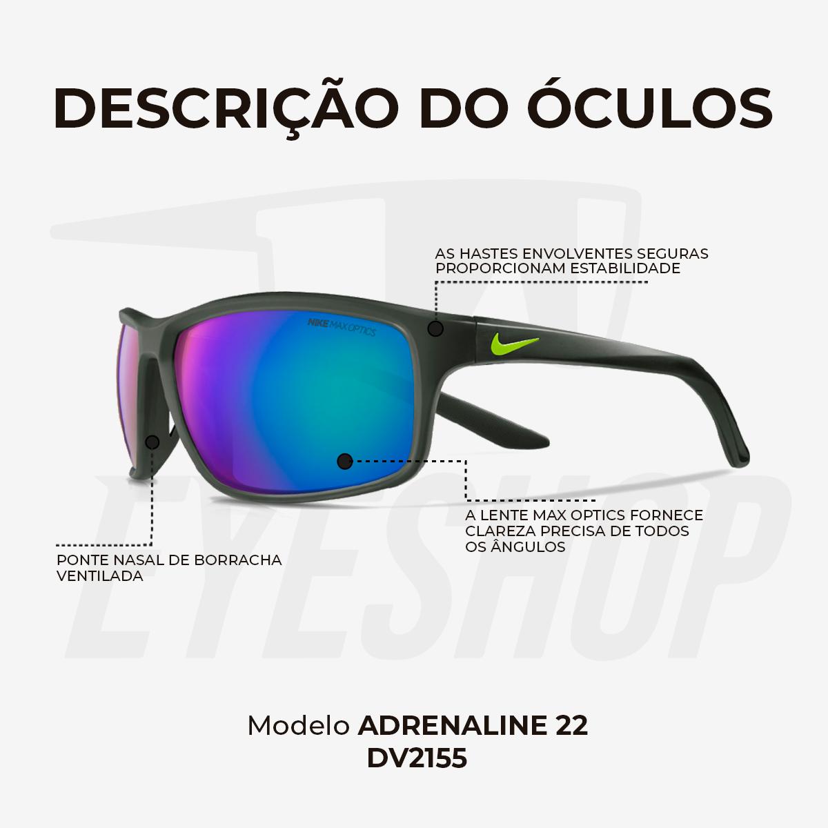 Óculos de Sol Nike Adrenaline 22 DV2155 Matte Black Green Mirror