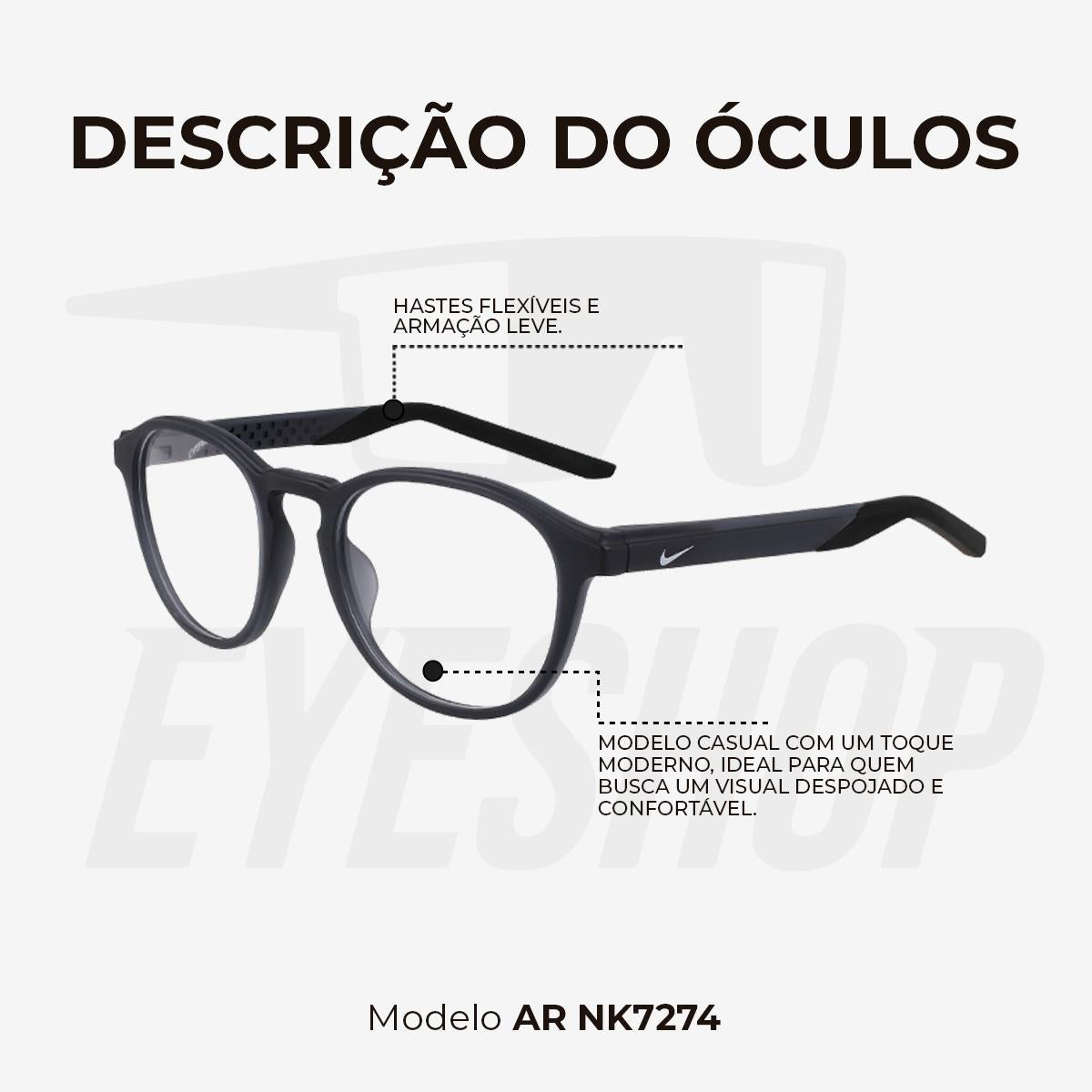 Óculos de Grau Nike 7274 Black