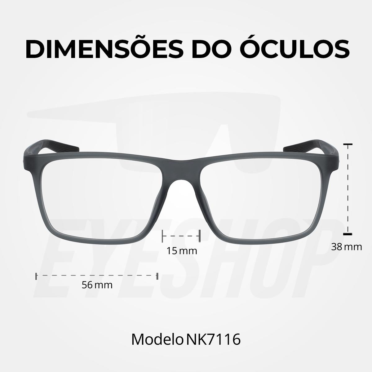 Óculos de Grau Nike 7116 Matte Dark Grey/Black
