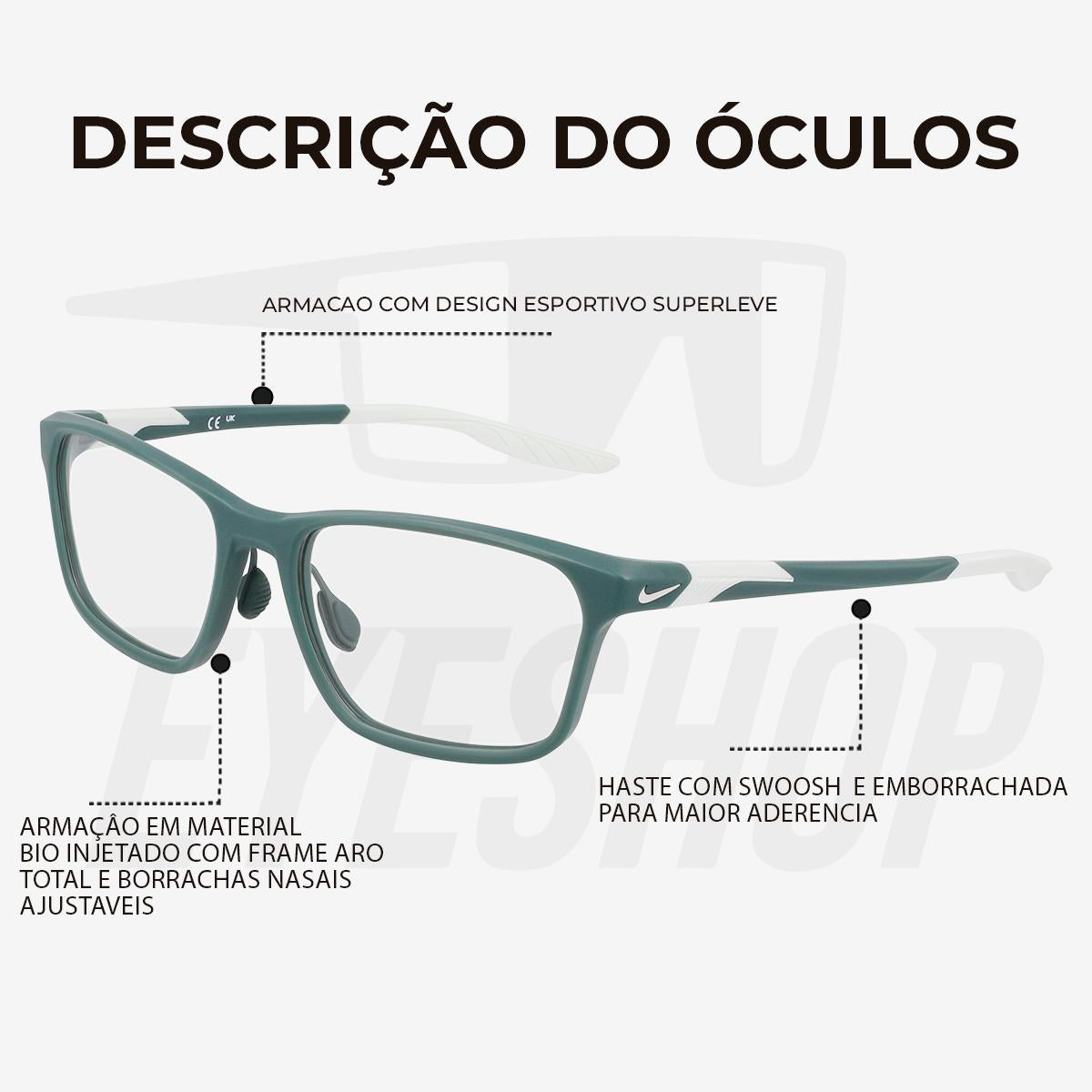 Óculos de Grau Nike 7405 Matte Vintage Green