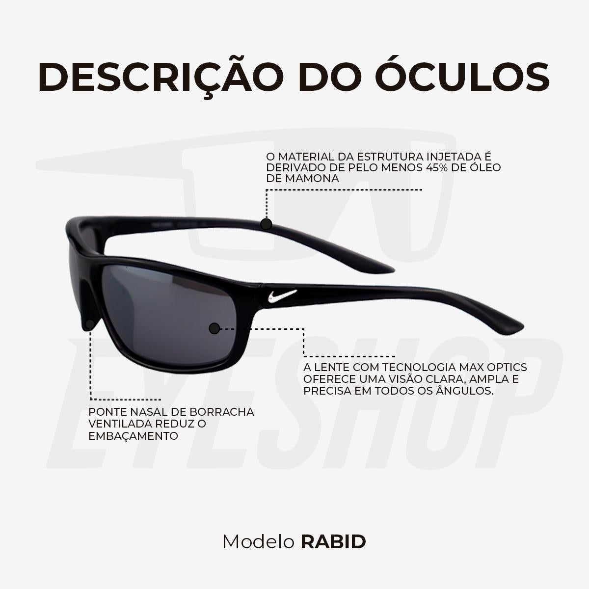 Óculos de Sol Nike Rabid EV1109 Black