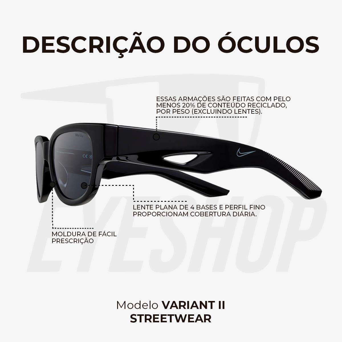 Óculos de Sol Nike Variant II EV24014 Black Grey