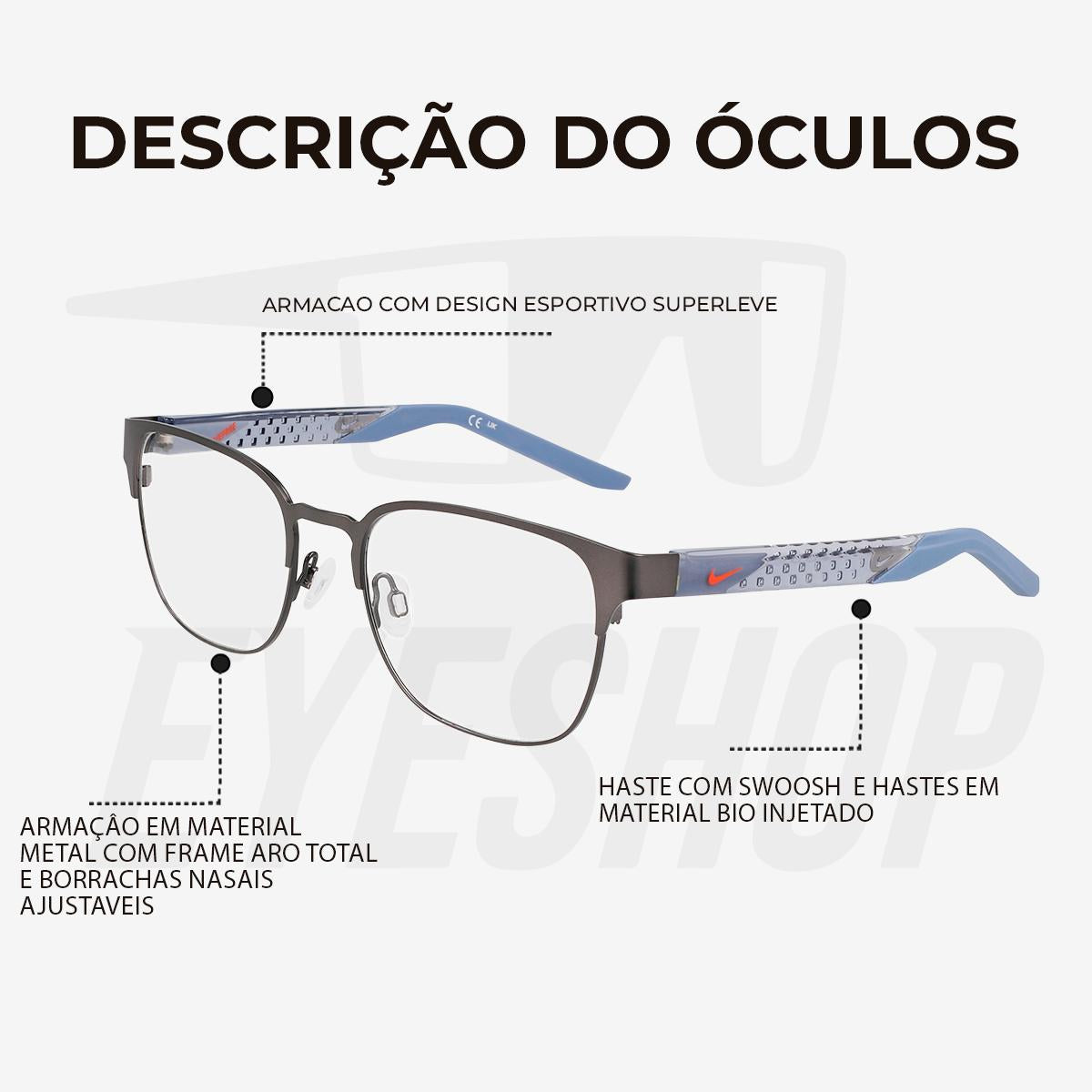 Óculos de Grau Nike 8156 Gray