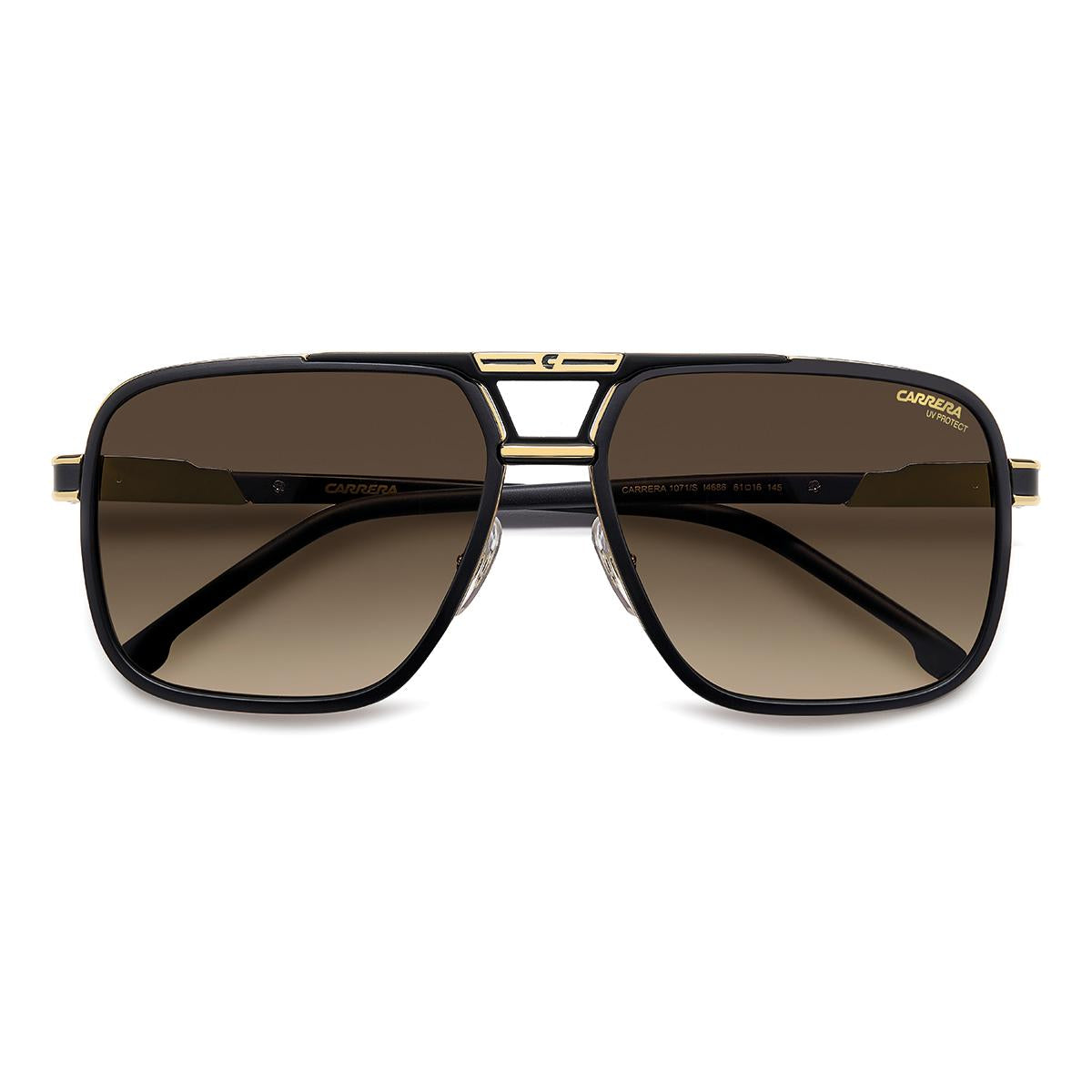 Óculos de Sol Carrera 1071S Matte Black Gold Dark Brown Gradient