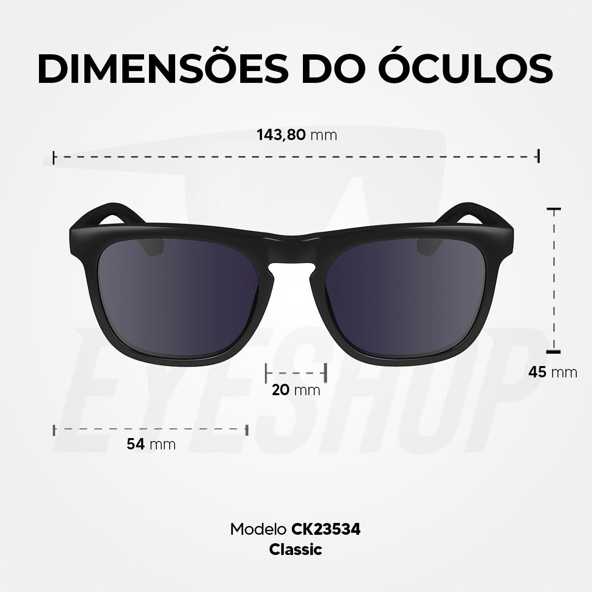 Óculos de Sol Calvin Klein 23534S Black Solid Blue