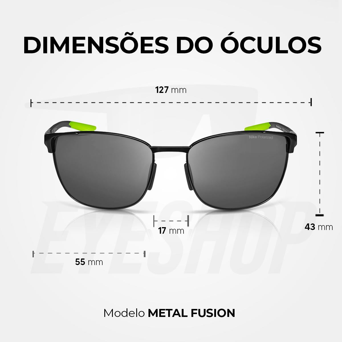 Óculos Sol Nike Metal Fusion FV2384 Satin Black Polarizado