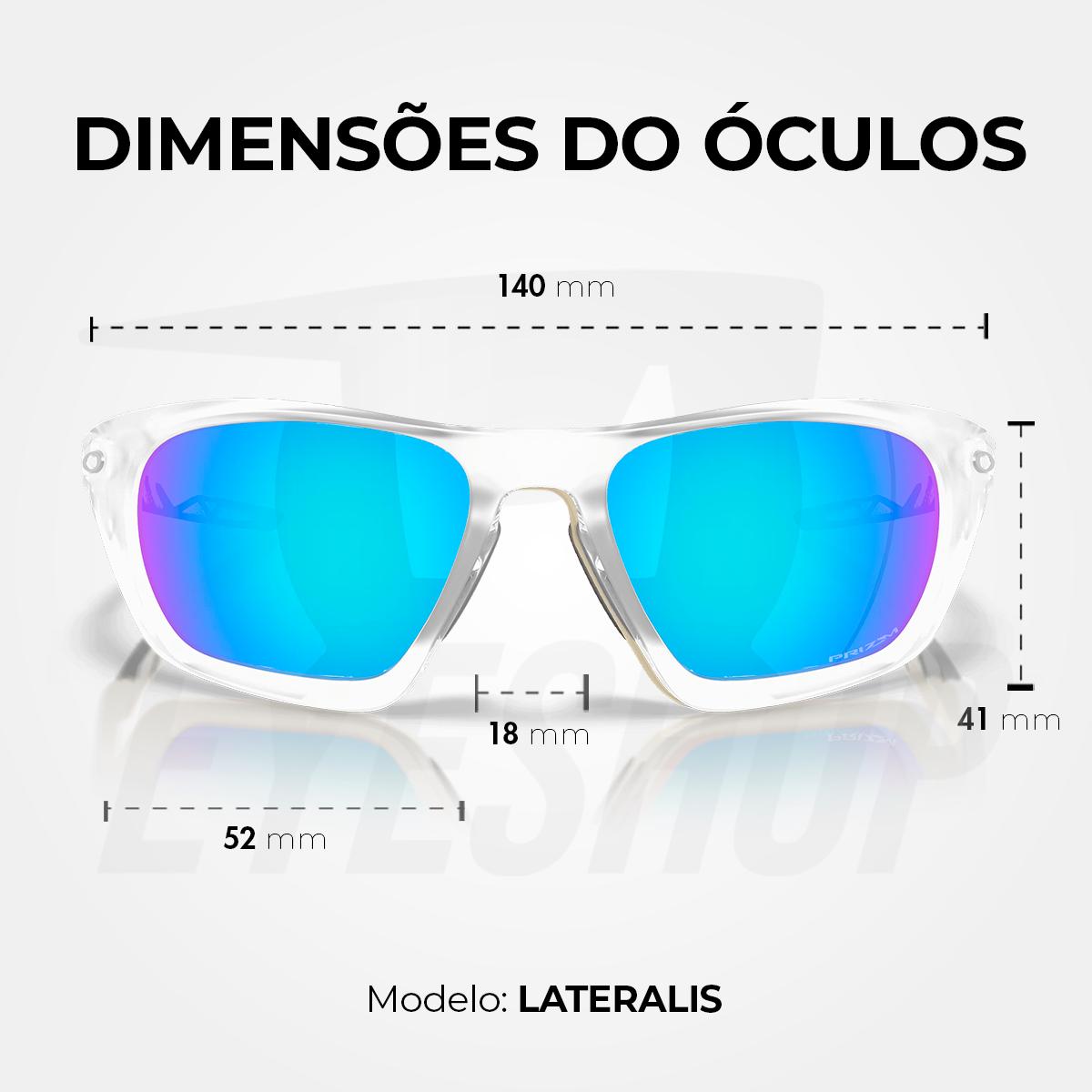 Óculos de Sol Oakley Lateralis Matte Clear Prizm Sapphire