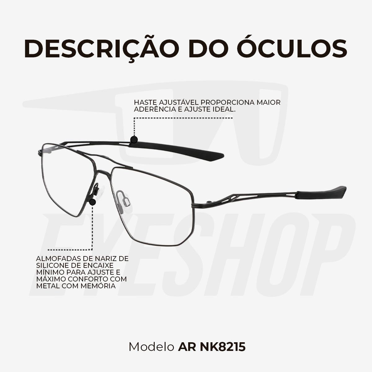 Óculos de Grau Nike 8215 Black