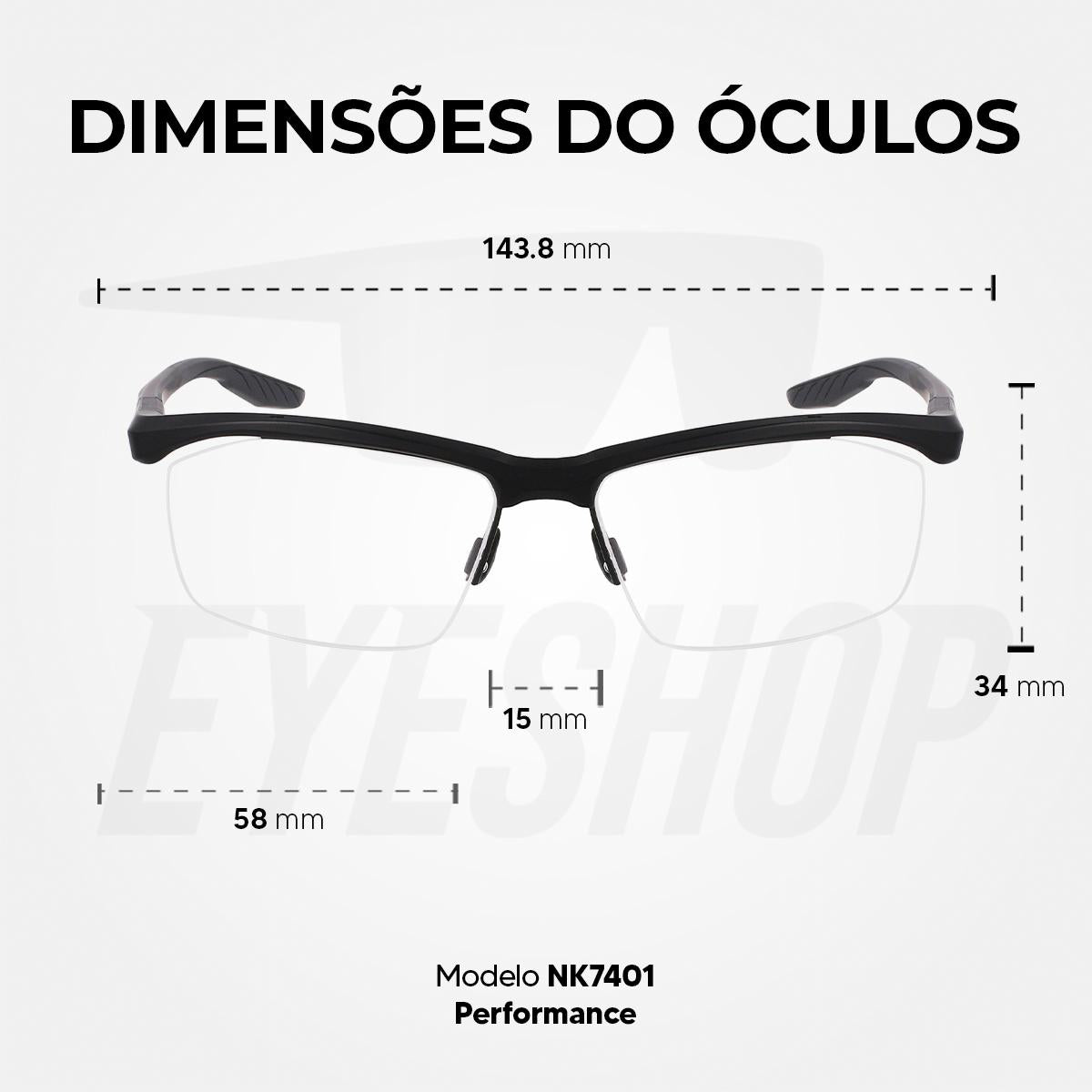 Óculos de Grau Nike 7402 Black