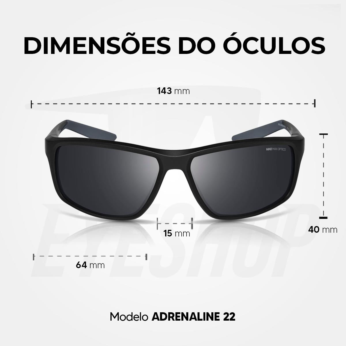 Óculos de Sol Nike Adrenaline DV2372 Black Dark Grey