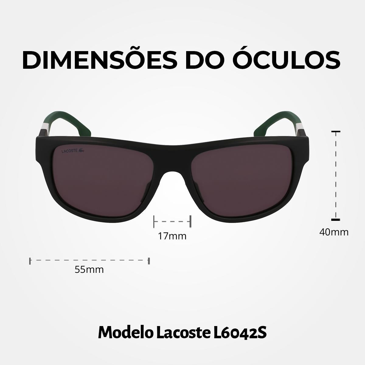 Óculos de Sol Lacoste 6042S Matte Black Grey