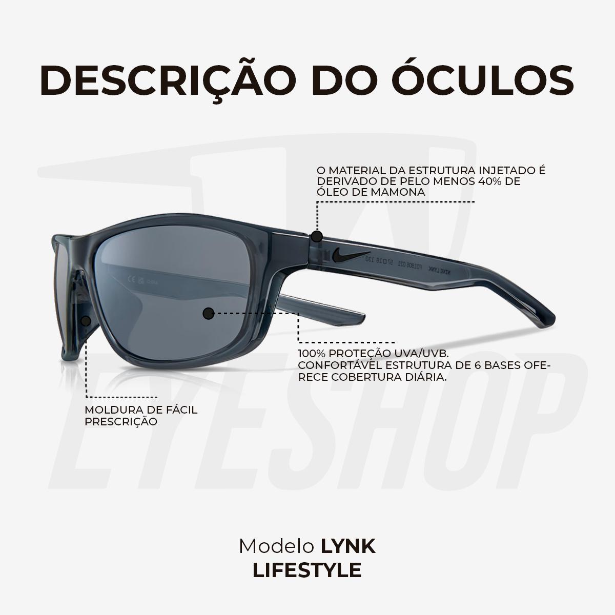 Óculos de Sol Nike Lynk FD1806 Dark Grey Silver Flash