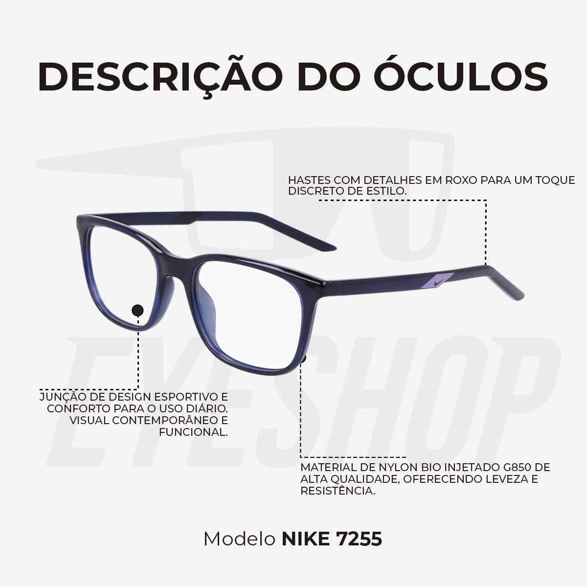 Óculos de Grau Nike 7255 Blue