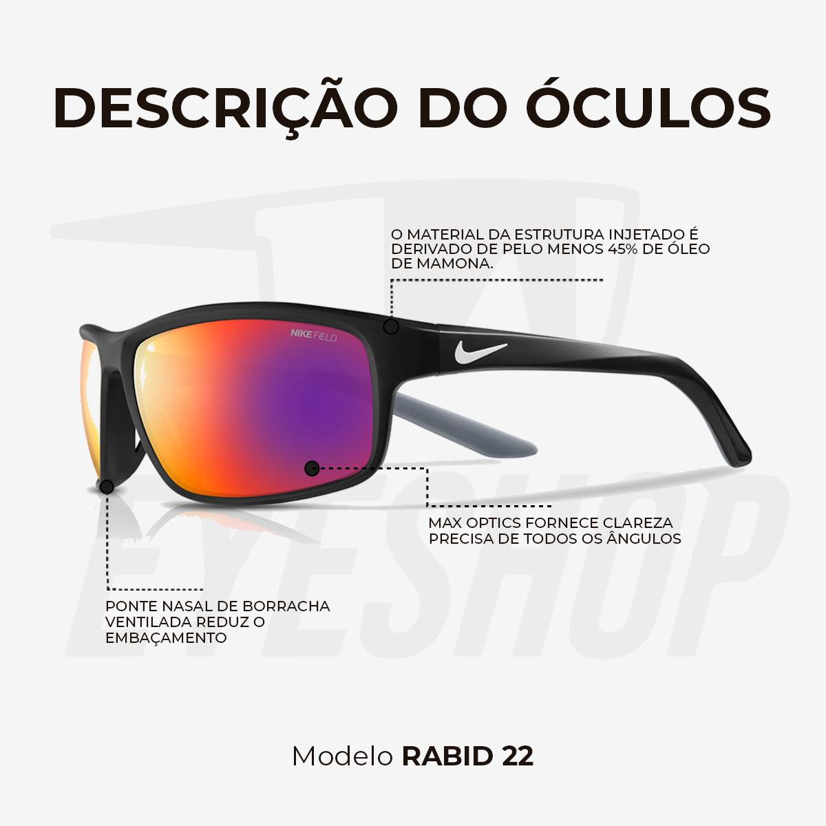 Óculos de Sol Nike Rabid 22 E DV2152 Matte Black Field Tint