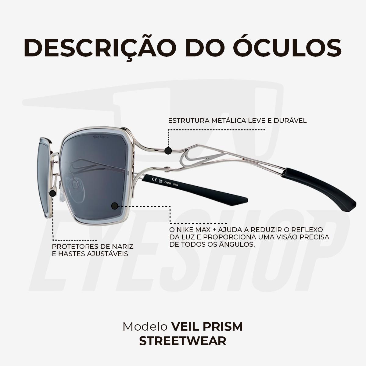 Óculos de Sol Nike Veil Prism EV24049 Silver Light Grey