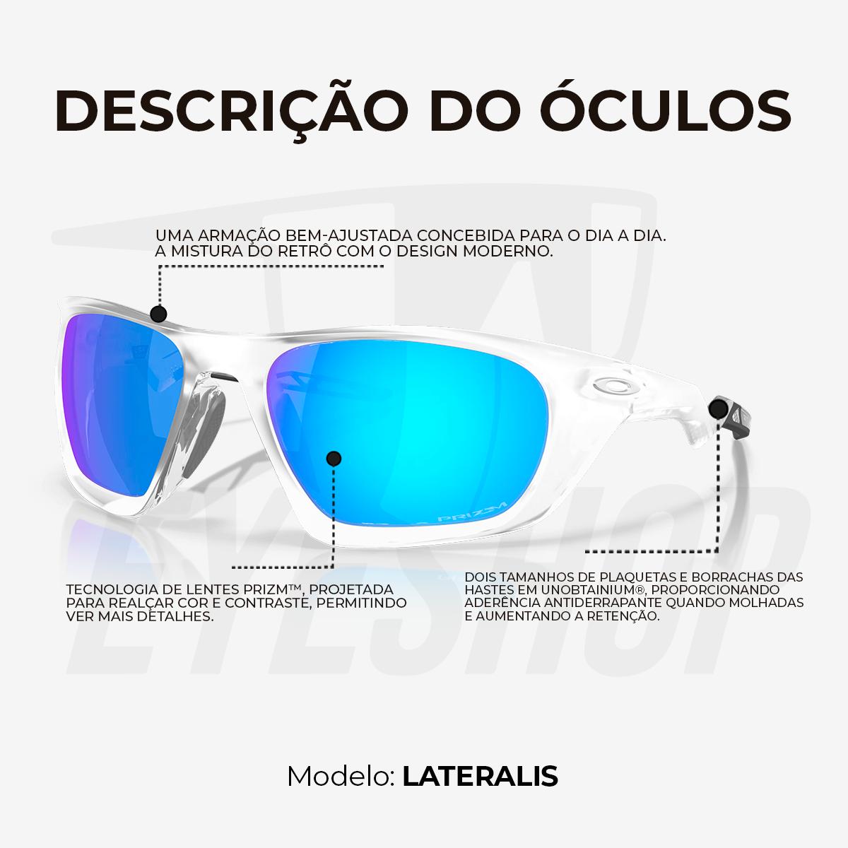 Óculos de Sol Oakley Lateralis Matte Clear Prizm Sapphire