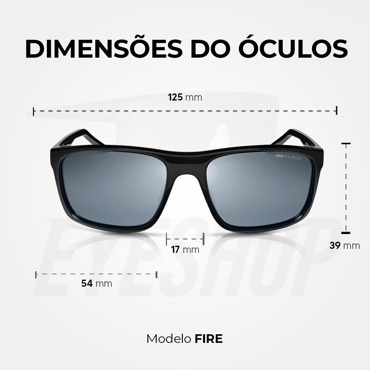 Óculos de Sol Nike Fire FD1819 Matte Black Polarizado