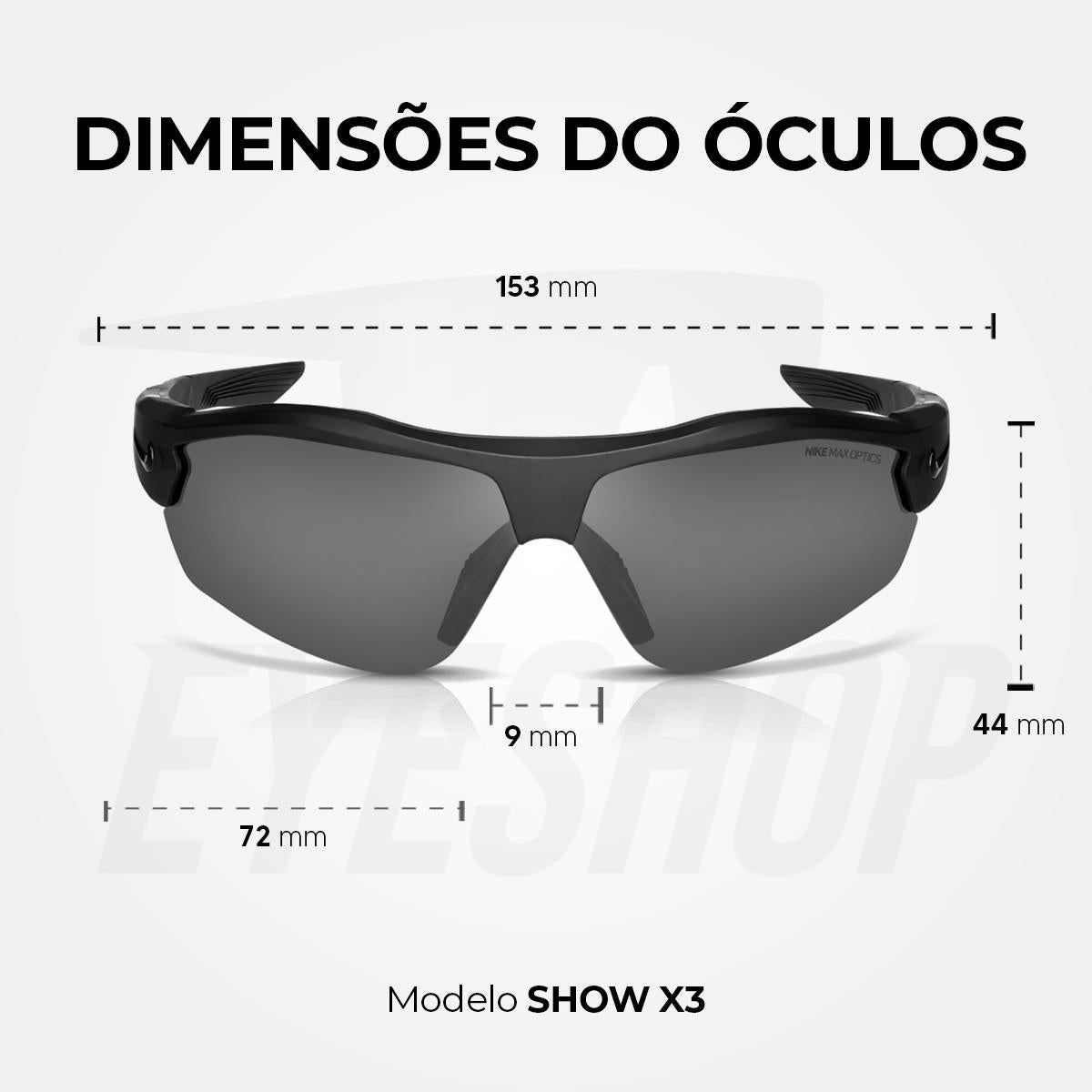 Óculos de Sol Nike Show X3 DJ2036 Black Dark Grey