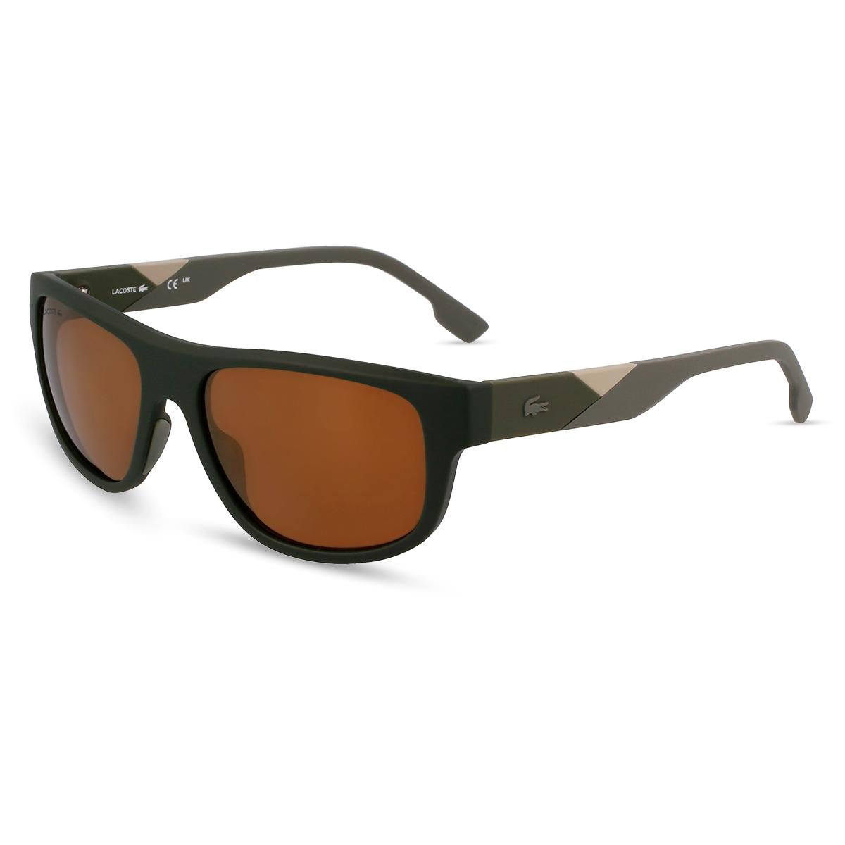 Óculos de Sol Lacoste 6042S Matte Khaki Brown Flash Gold