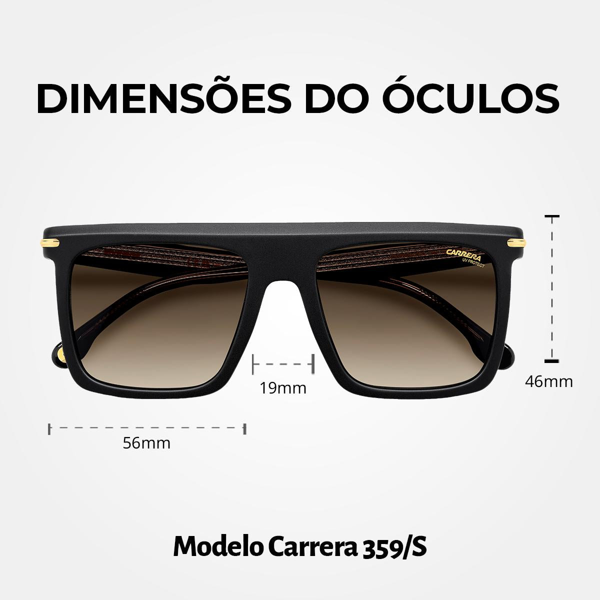 Óculos de Sol Carrera 359S Matte Black Gold