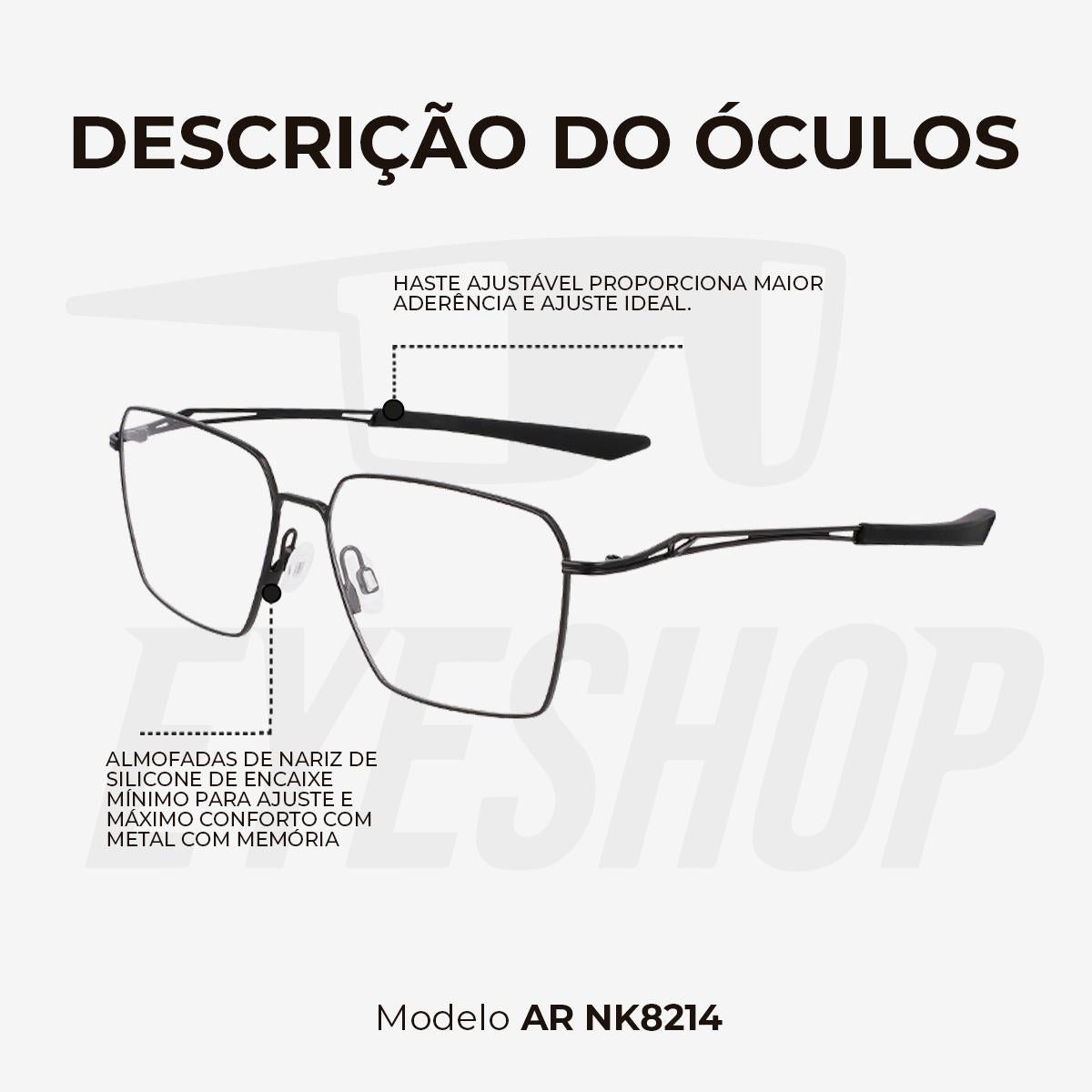 Óculos de Grau Nike 8214 Black