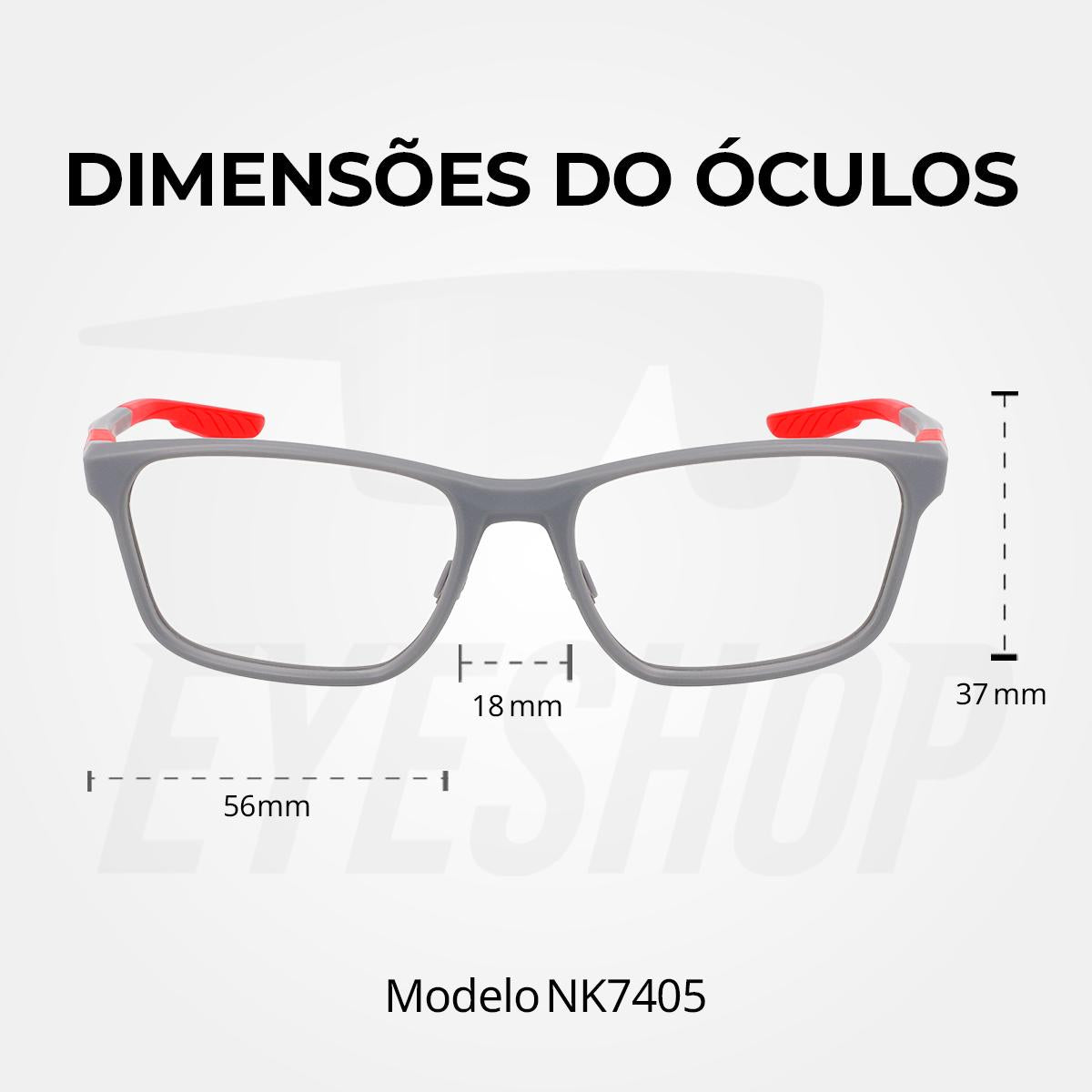 Óculos de Grau Nike 7405 Matte Smoke Grey