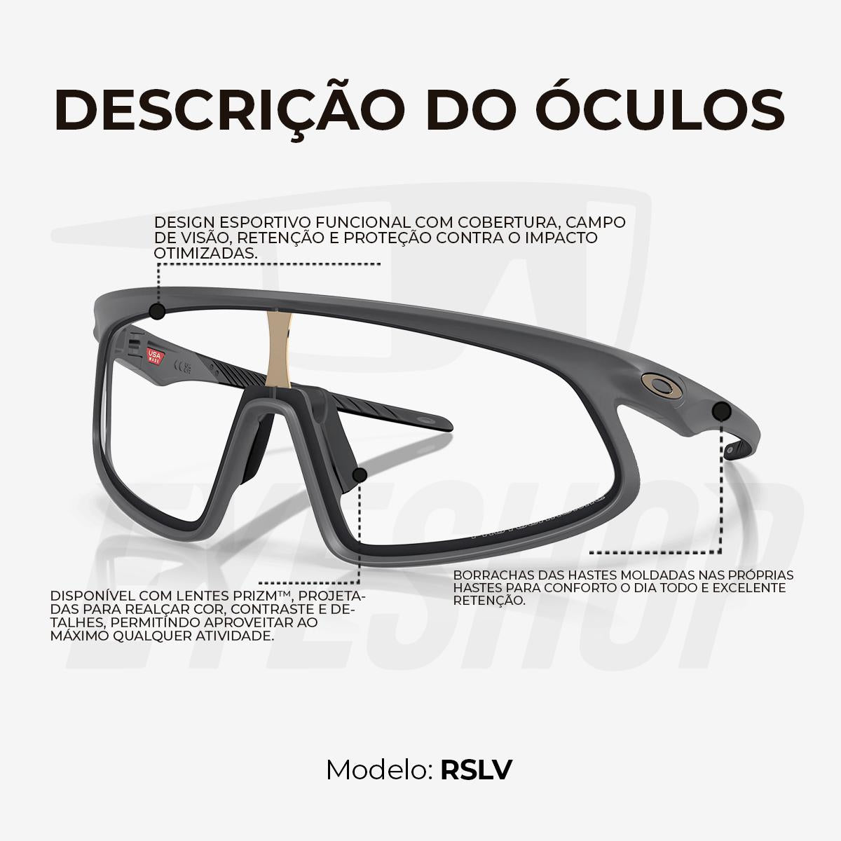 Óculos Oakley Rslv Matte Carbon Photochromic