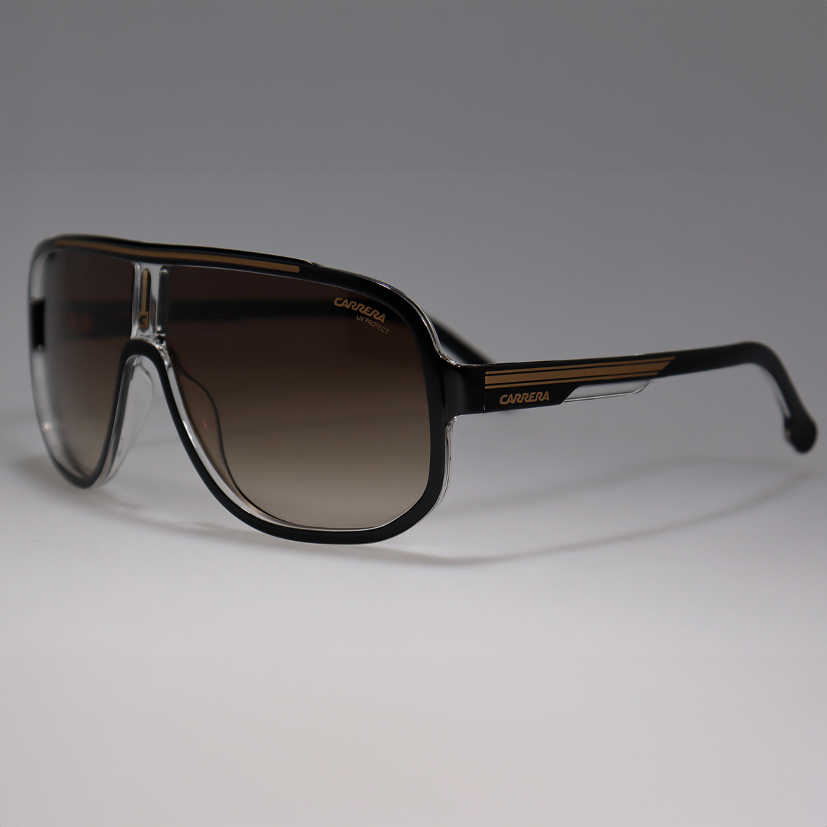 Óculos de Sol Carrera 1057S Black Gold on Clear Gradient Brown