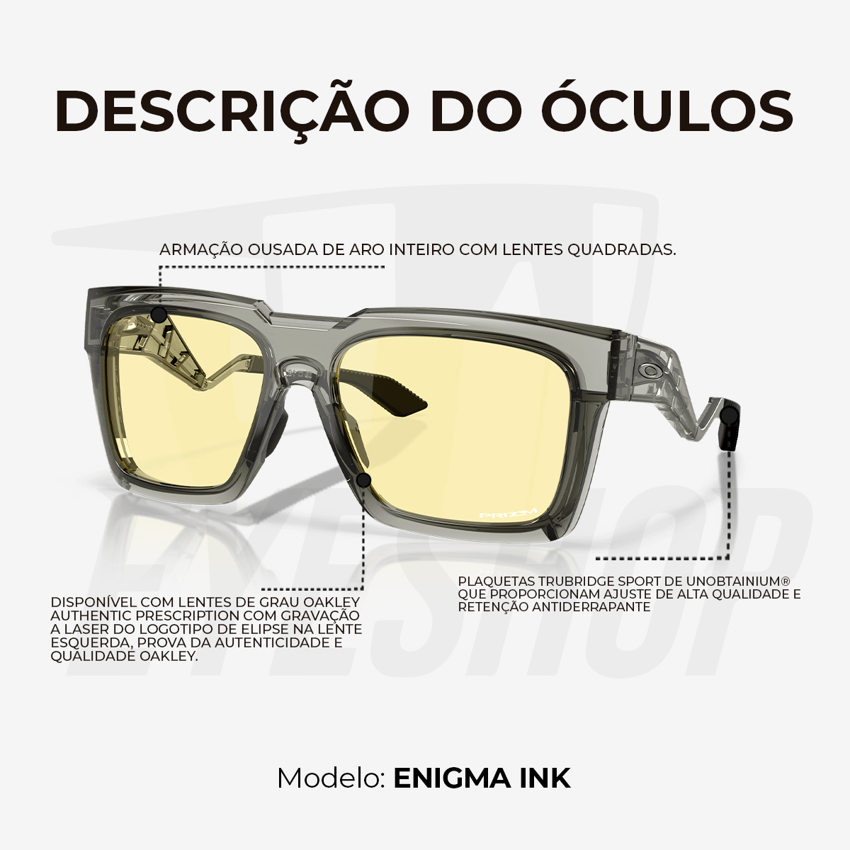 Óculos de Sol Oakley Enigma Ink Grey Smoke Prizm Gaming