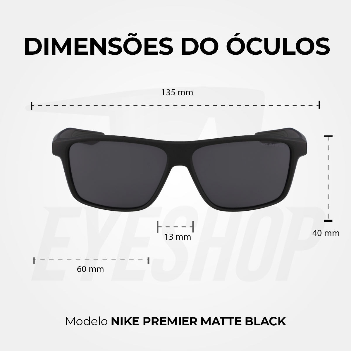 Óculos de Sol Nike Premier EV1071 Matte Black/Dark Grey