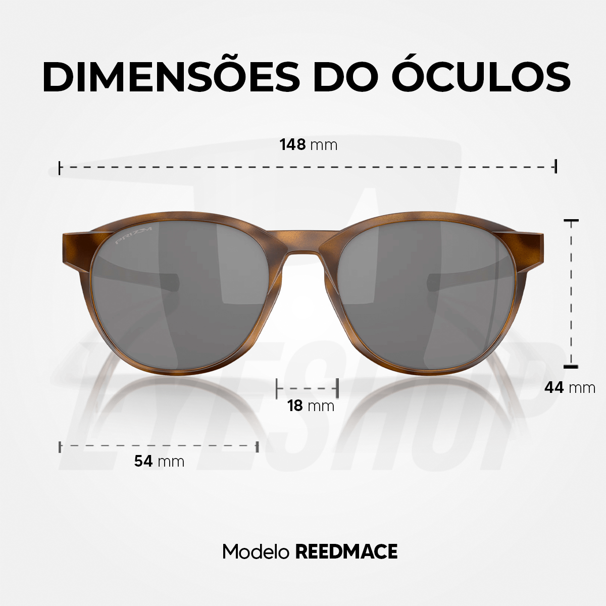 Óculos de Sol Oakley Reedmace Brown Tortoise Prizm Black
