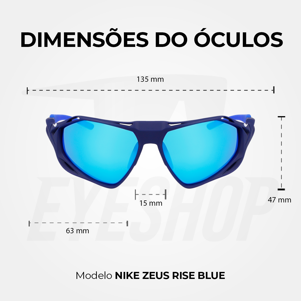 Óculos de Sol Nike Zeus Rise IF1120X Matte Void Blue / Blue Mirror