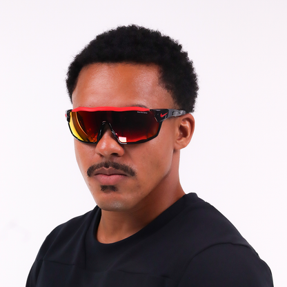 Óculos de Sol Nike Show X Rush DZ7370 Black Red Mirror