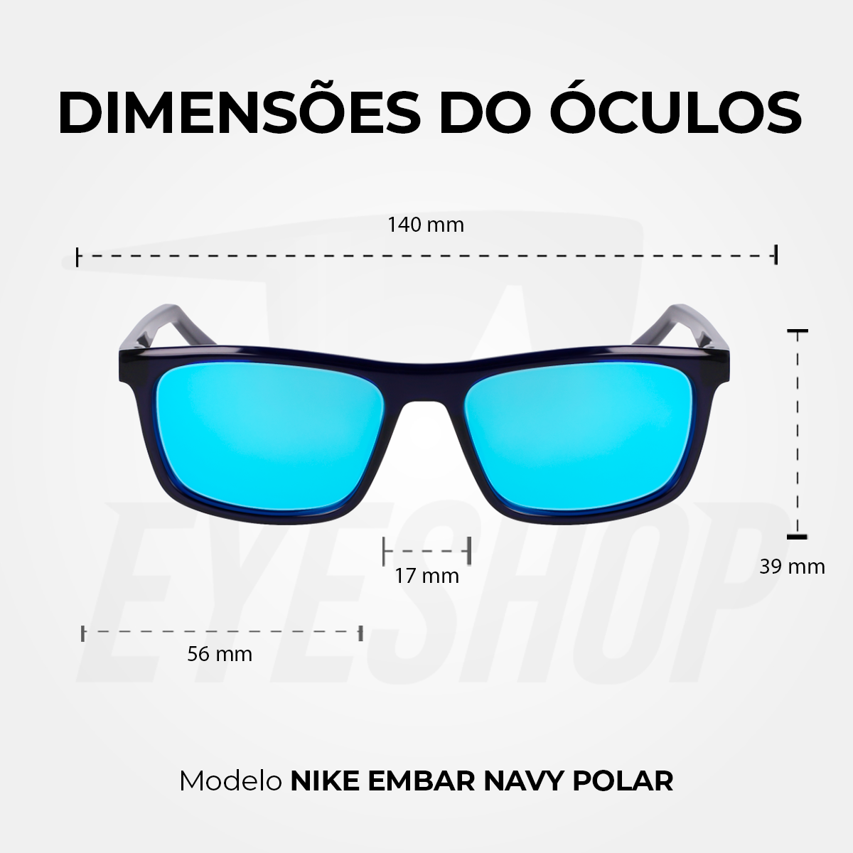 Óculos de Sol Nike Embar FV2409 Navy / Polar Blue Mirror Polarized